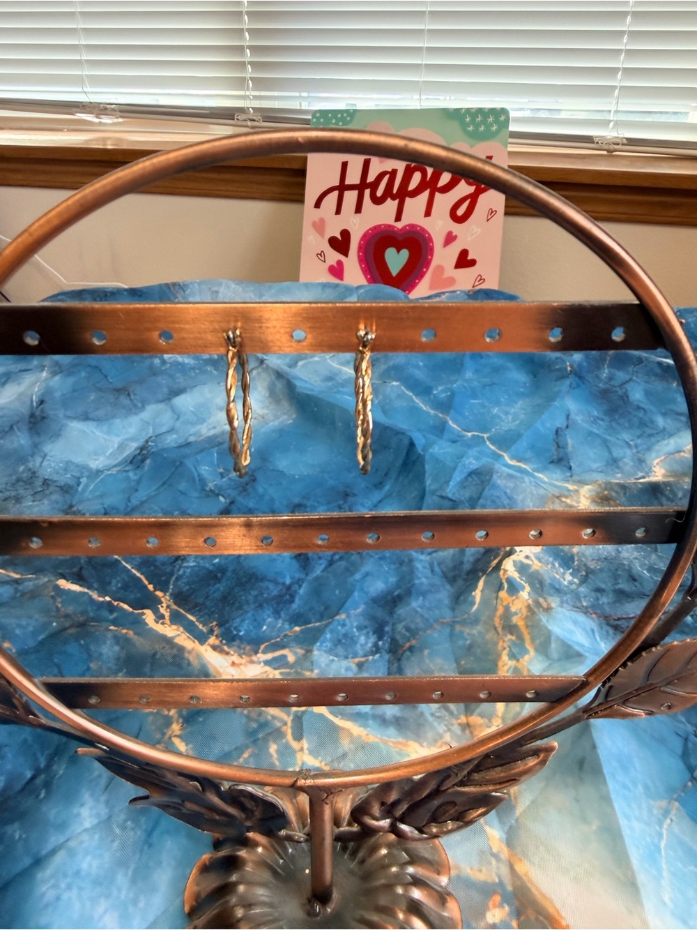 Twisted hoop earrings like new!